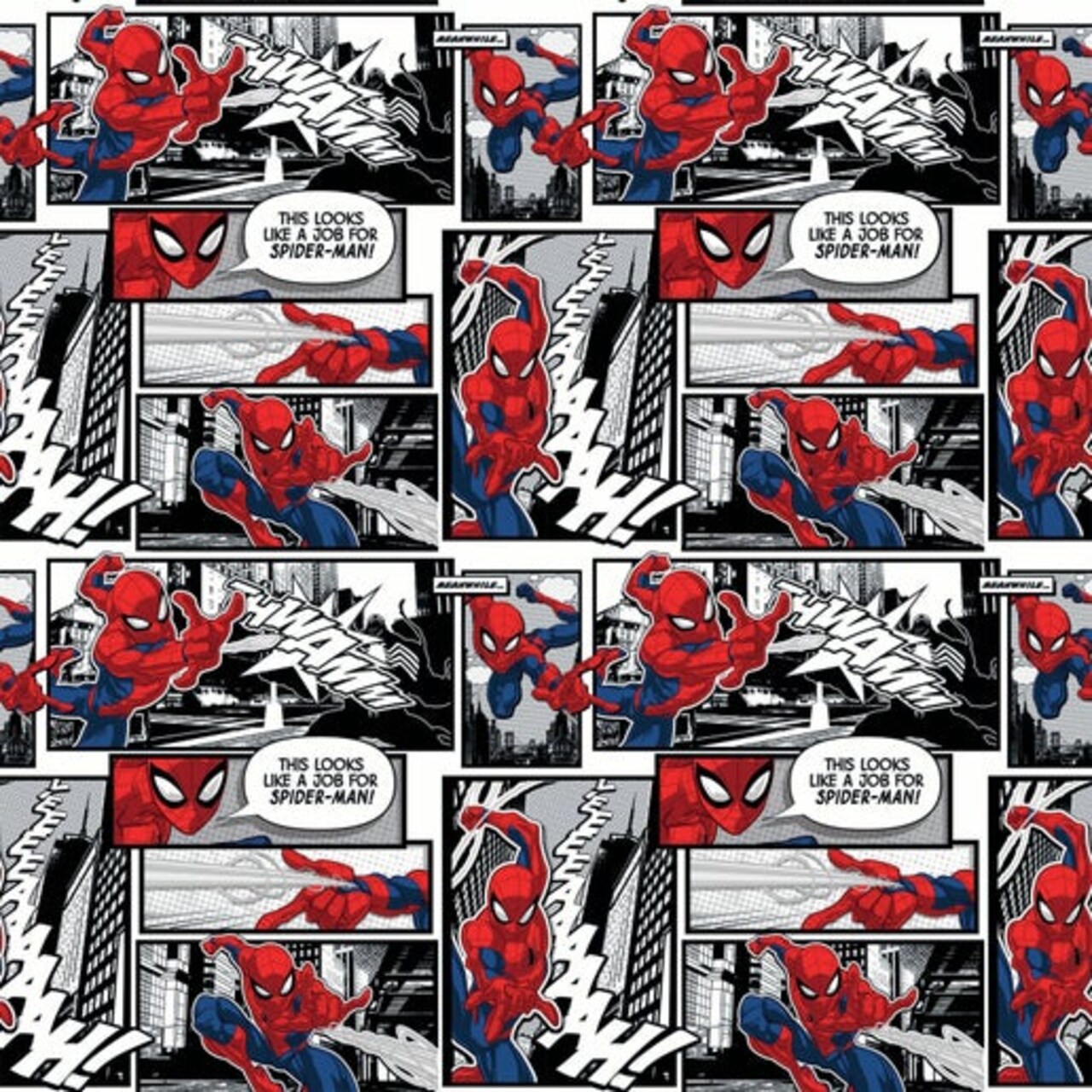 Licensed Marvel Prints Marvel Spiderman Comic Panels Cotton Fabric by the Panel